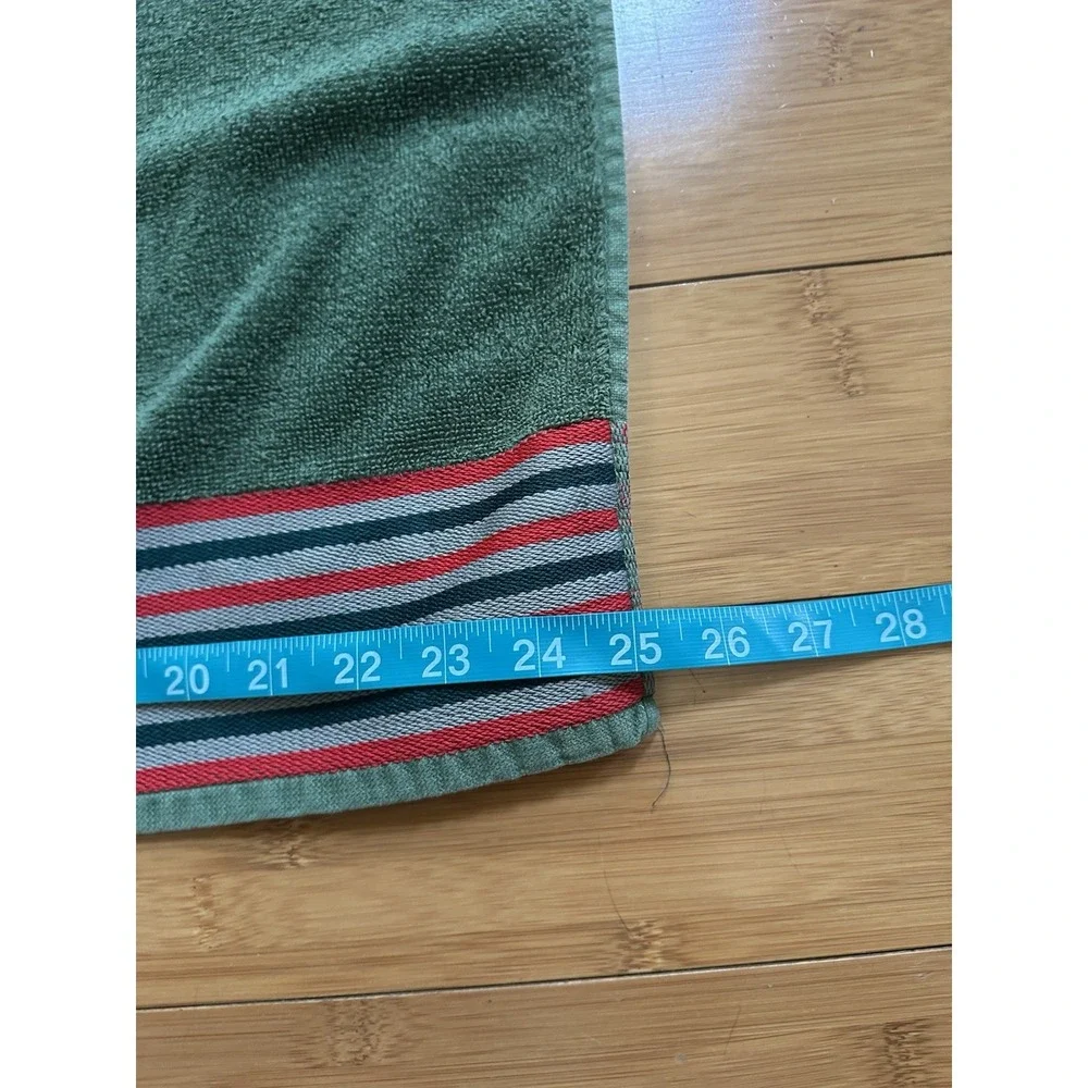 VTG Lacoste Parfums Bath Towel 25x48 Green Cotton